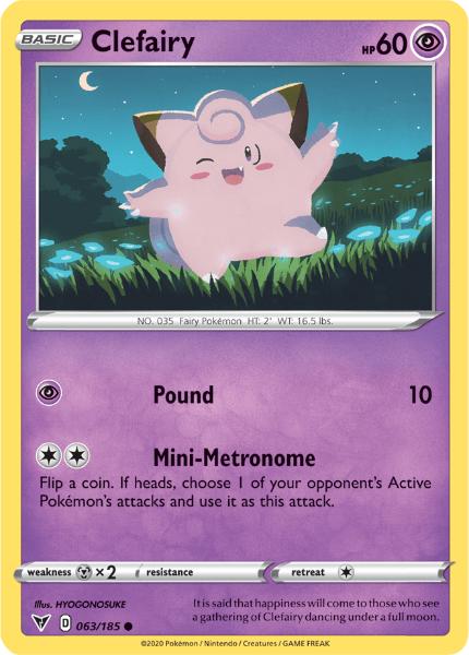 SWSH4 - Vivid Voltage - 063/185 - Clefairy - Common Reverse