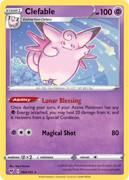 SWSH4 - Vivid Voltage - 064/185 - Clefable - Rare Reverse