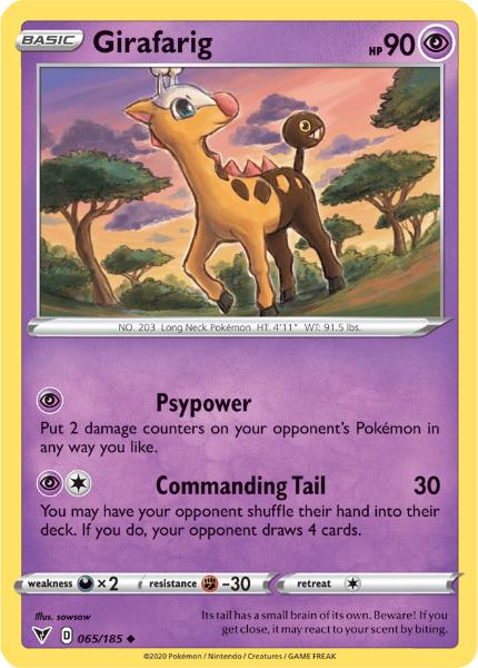 SWSH4 - Vivid Voltage - 065/185 - Girafarig - Uncommon