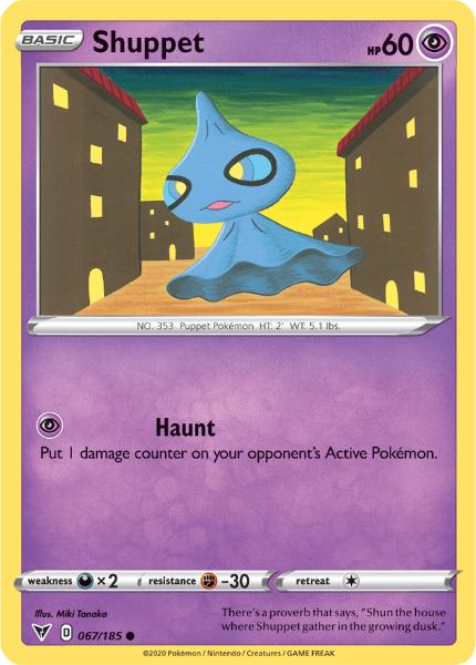 SWSH4 - Vivid Voltage - 067/185 - Shuppet - Common Reverse