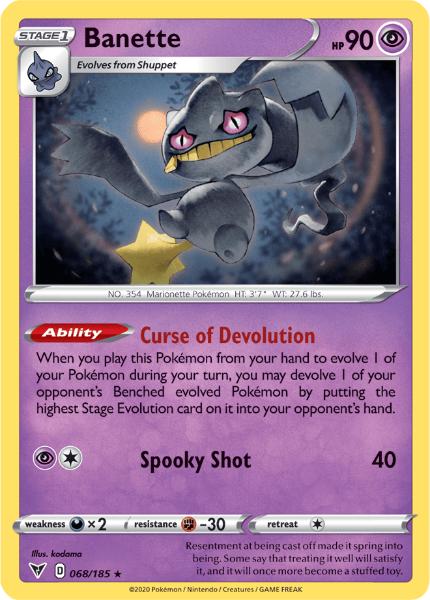 SWSH4 - Vivid Voltage - 068/185 - Banette - Rare Reverse