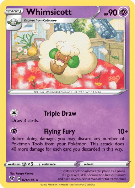 SWSH4 - Vivid Voltage - 076/185 - Whimsicott - Rare Reverse