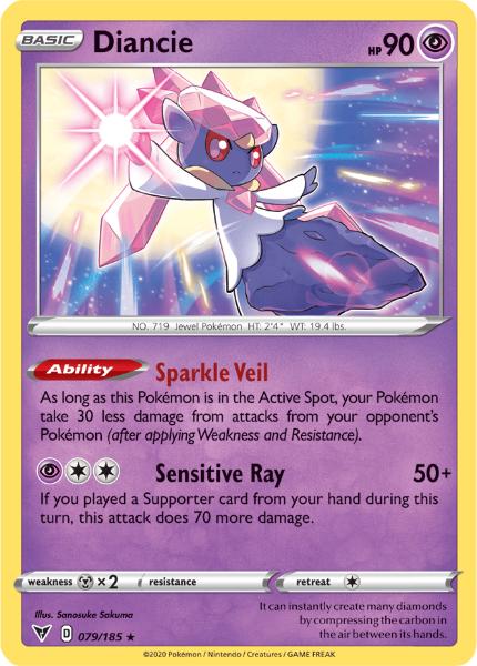 SWSH4 - Vivid Voltage - 079/185 - Diancie - Holo Rare Reverse