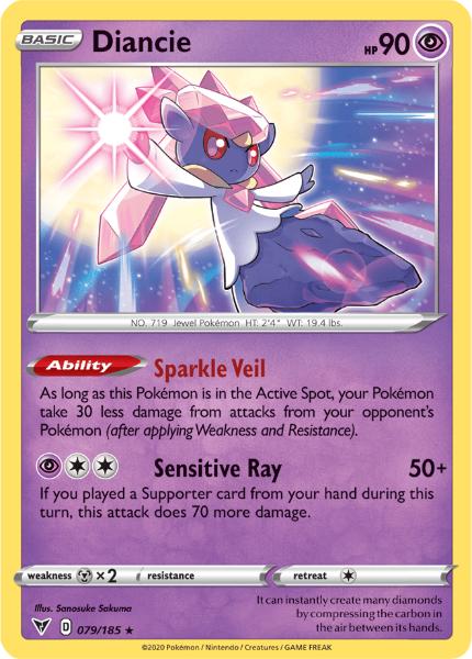 SWSH4 - Vivid Voltage - 079/185 - Diancie - Holo Rare