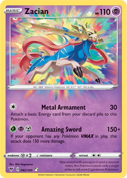 SWSH4 - Vivid Voltage - 082/185 - Zacian - Amazing Rare