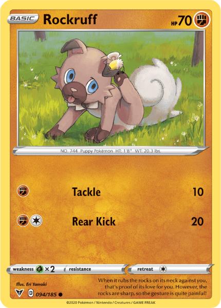 SWSH4 - Vivid Voltage - 094/185 - Rockruff - Common Reverse