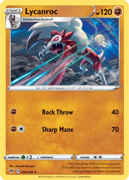 SWSH4 - Vivid Voltage - 095/185 - Lycanroc - Rare