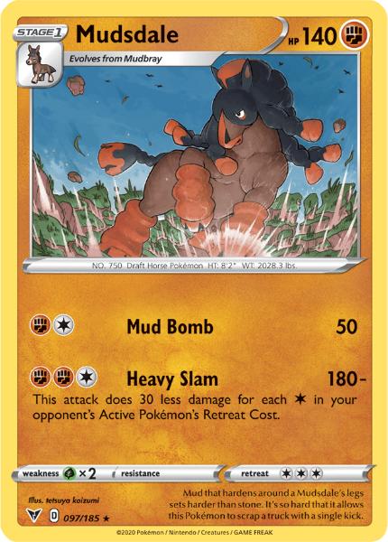 SWSH4 - Vivid Voltage - 097/185 - Mudsdale - Rare Reverse