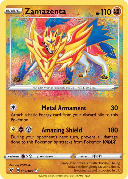 SWSH4 - Vivid Voltage - 102/185 - Zamazenta - Amazing Rare