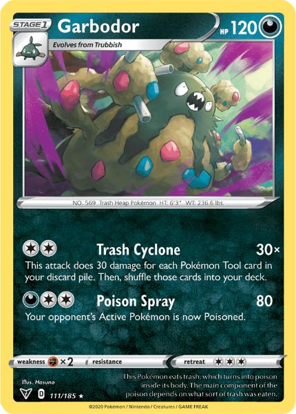 SWSH4 - Vivid Voltage - 111/185 - Garbodor - Rare Reverse