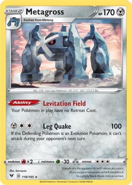 SWSH4 - Vivid Voltage - 118/185 - Metagross - Rare Reverse