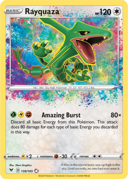 SWSH4 - Vivid Voltage - 138/185 - Rayquaza - Amazing Rare