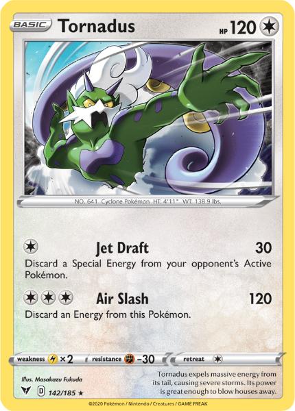 SWSH4 - Vivid Voltage - 142/185 - Tornadus - Holo Rare Reverse