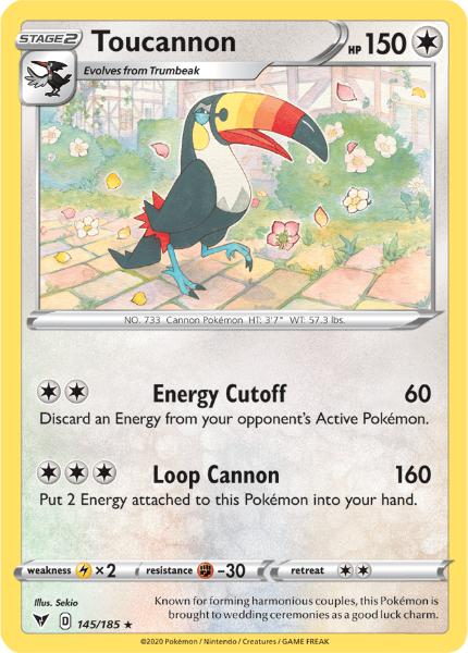 SWSH4 - Vivid Voltage - 145/185 - Toucannon - Rare Reverse