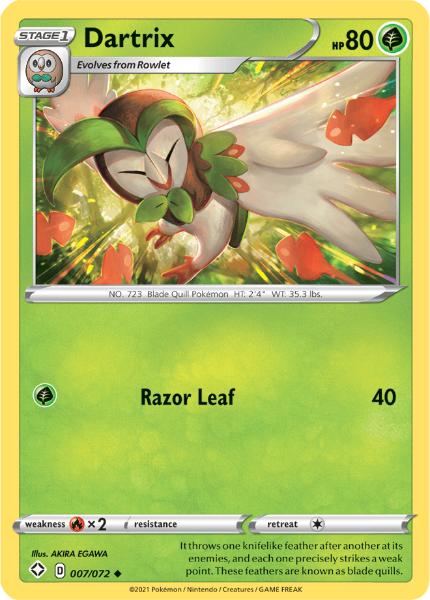 SWSH4.5 - Shining Fates - 007/072 - Dartrix - Uncommon Reverse