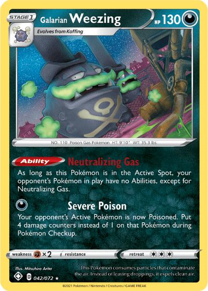 SWSH4.5 - Shining Fates - 042/072 - Galarian Weezing - Holo Rare Reverse