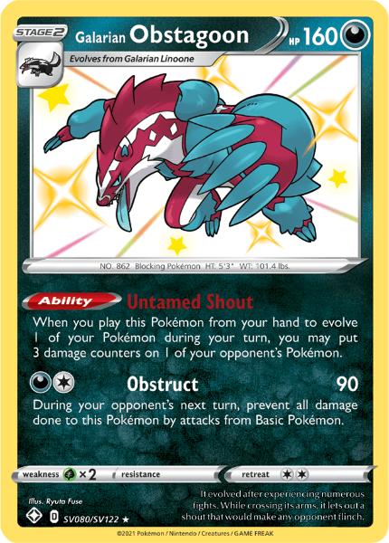 SWSH4.5 - Shining Fates - SV080/SV122 - Galarian Obstagoon - Shiny Rare