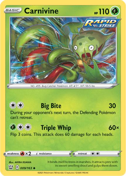 SWSH5 - Battle Styles - 009/163 - Carnivine - Uncommon Reverse