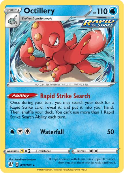 SWSH5 - Battle Styles - 037/163 - Octillery - Holo Rare Reverse