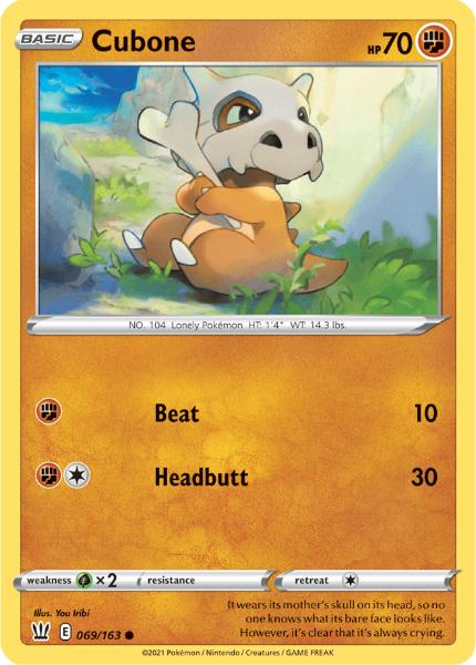 SWSH5 - Battle Styles - 069/163 - Cubone - Common Reverse