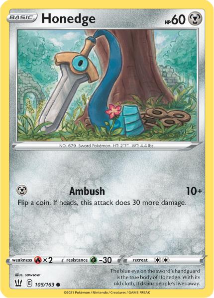 SWSH5 - Battle Styles - 105/163 - Honedge - Common Reverse