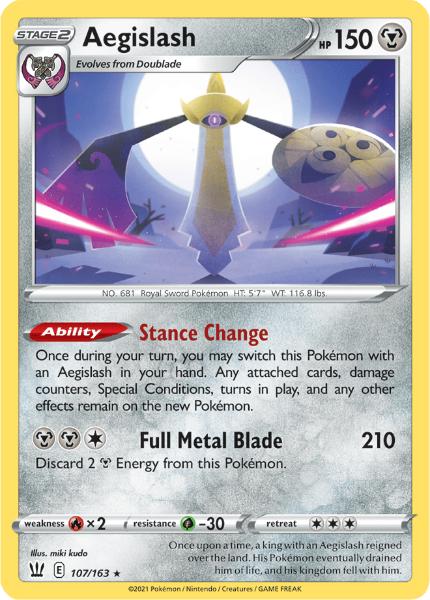 SWSH5 - Battle Styles - 107/163 - Aegislash - Holo Rare Reverse