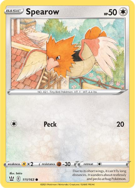 SWSH5 - Battle Styles - 111/163 - Spearow - Common Reverse