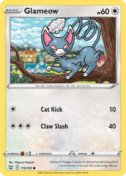 SWSH5 - Battle Styles - 115/163 - Glameow - Common Reverse