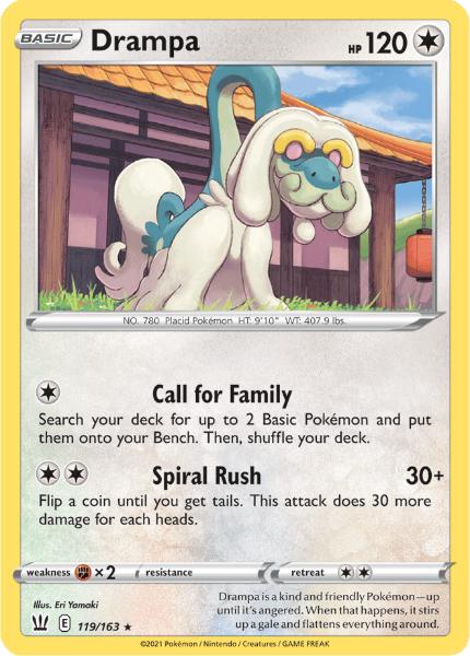 SWSH5 - Battle Styles - 119/163 - Drampa - Rare Reverse