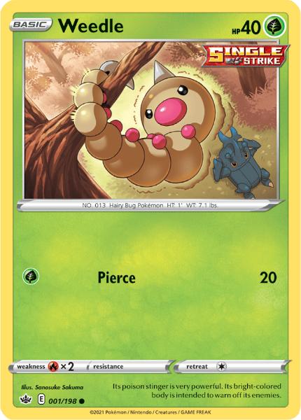 SWSH6 - Chilling Reign - 001/198 - Weedle - Common - Reverse