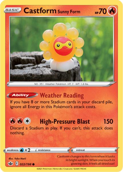 SWSH6 - Chilling Reign - 022/198 - Castform Sunny Form - Common - Reverse