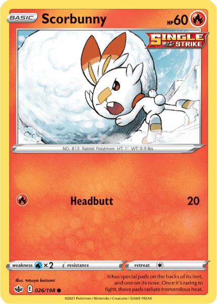 SWSH6 - Chilling Reign - 026/198 - Scorbunny - Common - Reverse