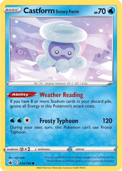 SWSH6 - Chilling Reign - 034/198 - Castform Snowy Form - Common - Reverse