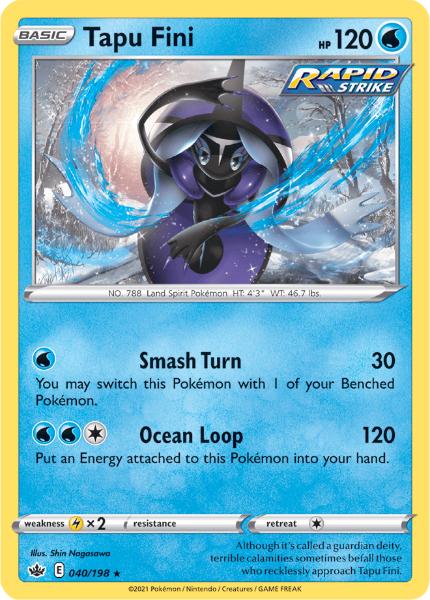 SWSH6 - Chilling Reign - 040/198 - Tapu Fini - Holo Rare