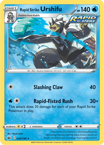 SWSH6 - Chilling Reign - 044/198 - Rapid Strike Urshifu - Holo Rare - Reverse