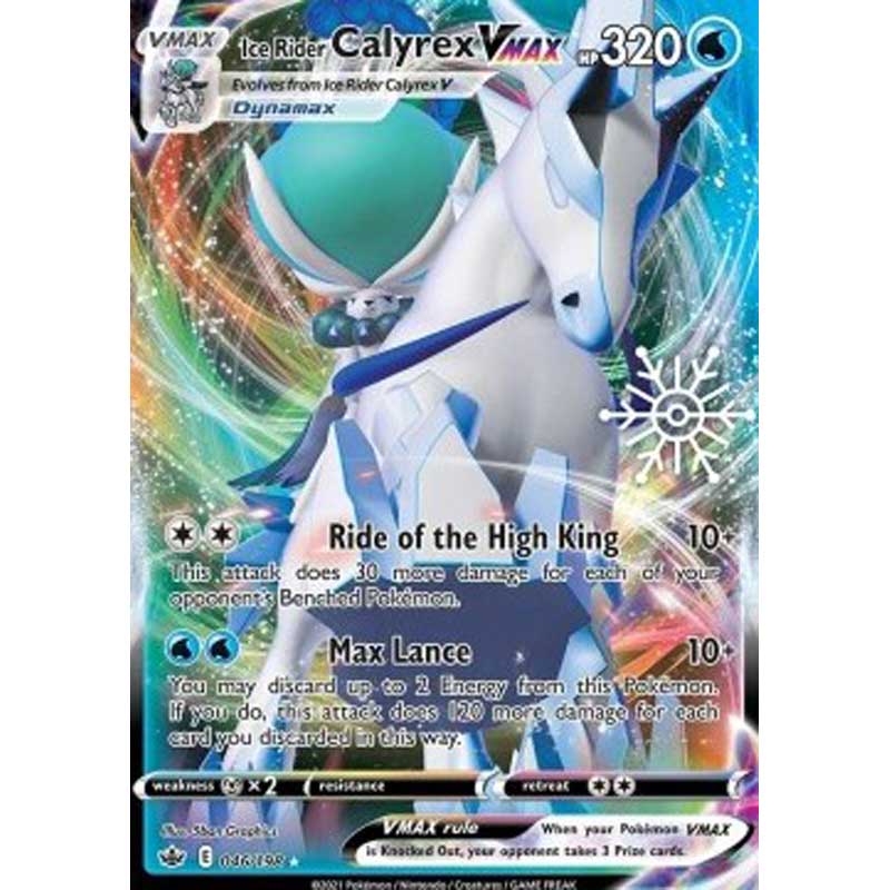 SWSH6 - Chilling Reign - 046/198 - Ice Rider Calyrex VMAX - Holo Promo (SEALED)