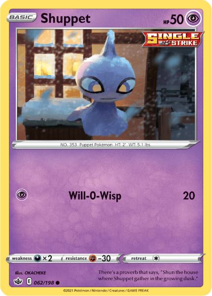 SWSH6 - Chilling Reign - 062/198 - Shuppet - Common - Reverse