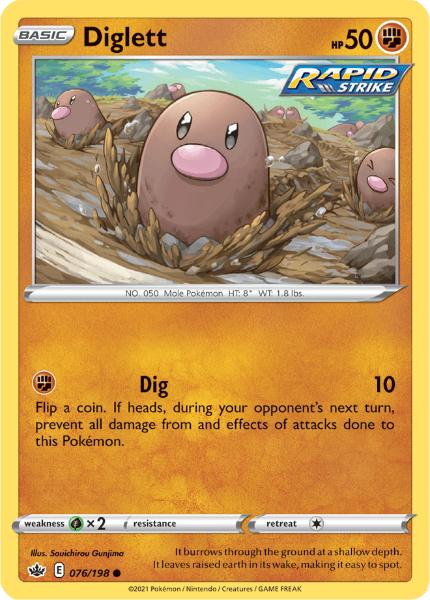 SWSH6 - Chilling Reign - 076/198 - Diglett - Common - Reverse