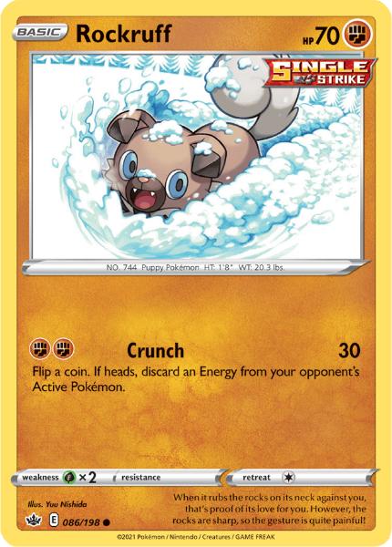 SWSH6 - Chilling Reign - 086/198 - Rockruff - Common - Reverse