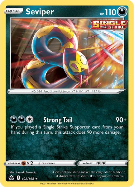 SWSH6 - Chilling Reign - 102/198 - Seviper - Rare - Reverse