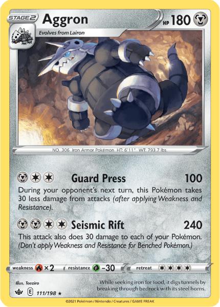 SWSH6 - Chilling Reign - 111/198 - Aggron - Rare