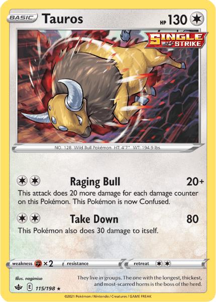 SWSH6 - Chilling Reign - 115/198 - Tauros - Holo Rare