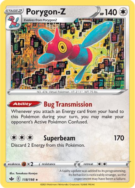 SWSH6 - Chilling Reign - 118/198 - Porygon-Z - Holo Rare - Reverse