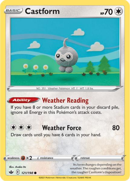 SWSH6 - Chilling Reign - 121/198 - Castform - Common - Reverse