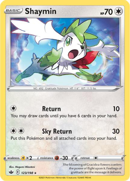 SWSH6 - Chilling Reign - 123/198 - Shaymin - Holo Rare - Reverse