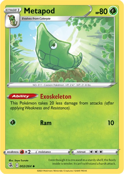 SWSH8 - Fusion Strike - 002/264 - Metapod - Uncommon Reverse