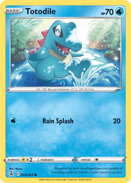 SWSH8 - Fusion Strike - 055/264 - Totodile - Common Reverse