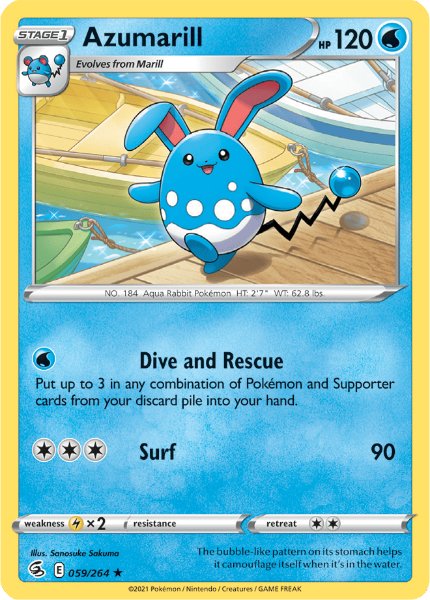 SWSH8 - Fusion Strike - 059/264 - Azumarill - Rare