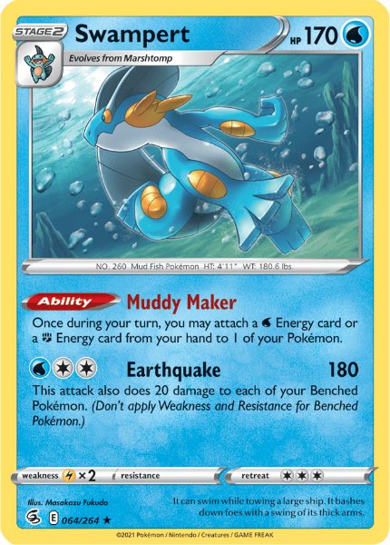 SWSH8 - Fusion Strike - 064/264 - Swampert - Holo Rare