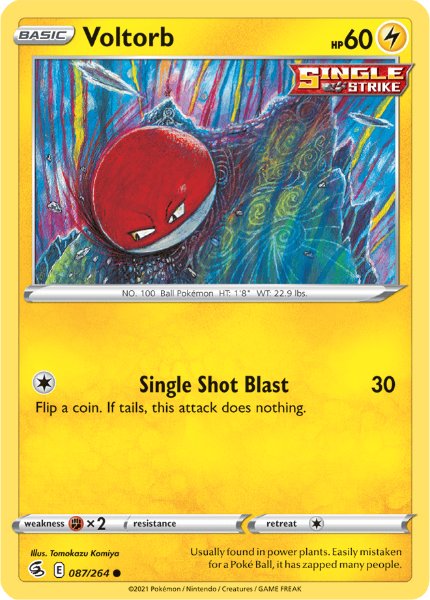 SWSH8 - Fusion Strike - 087/264 - Voltorb - Common Reverse